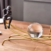 Wholesale of cross-border European-style creative crystal balls, metal light luxury model rooms, Nordic living room entrance cabinet decorations and ornaments Specification image
